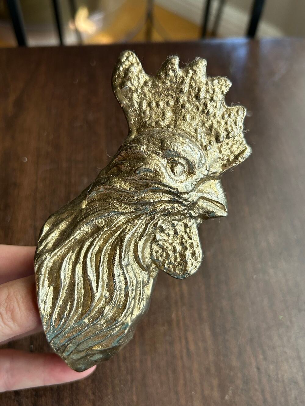 Vintage Brass ? Metal gold tone Rooster Wall Decor